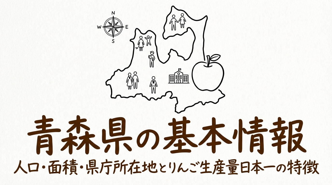 青森県の基本情報人口面積県庁所在地とりんご生産量日本一の特徴