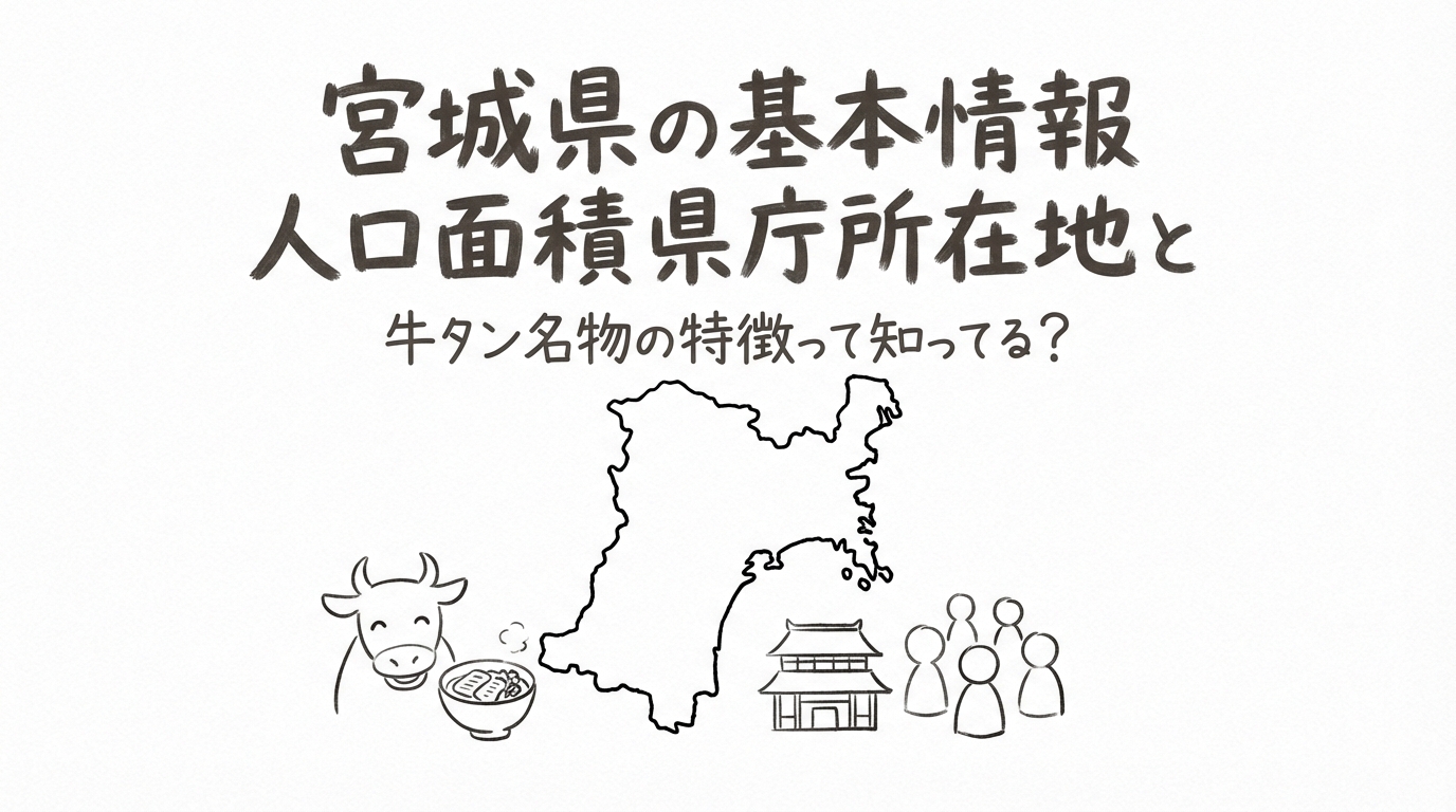 宮城県の基本情報人口面積県庁所在地と牛タン名物の特徴って知ってる？