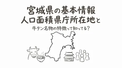 宮城県の基本情報人口面積県庁所在地と牛タン名物の特徴って知ってる？