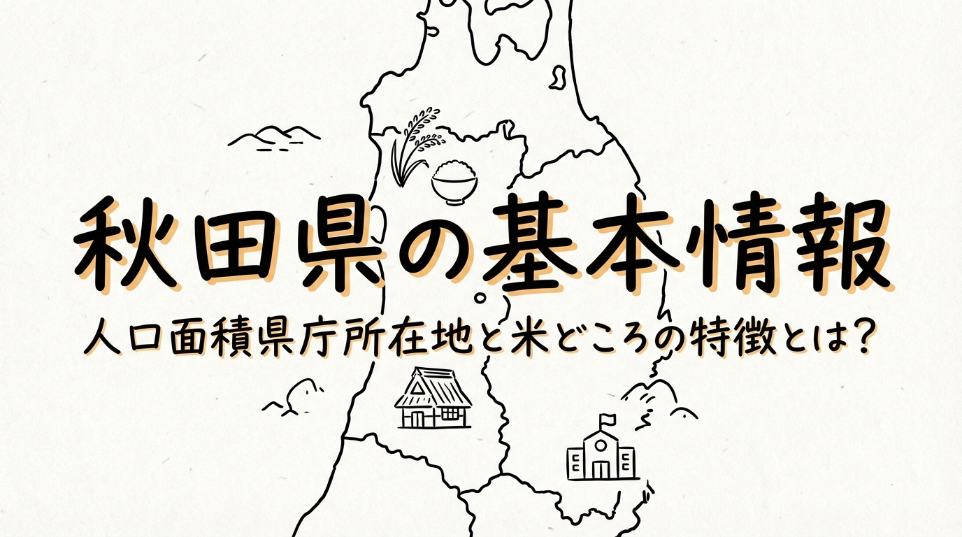 秋田県の基本情報人口面積県庁所在地と米どころの特徴とは？