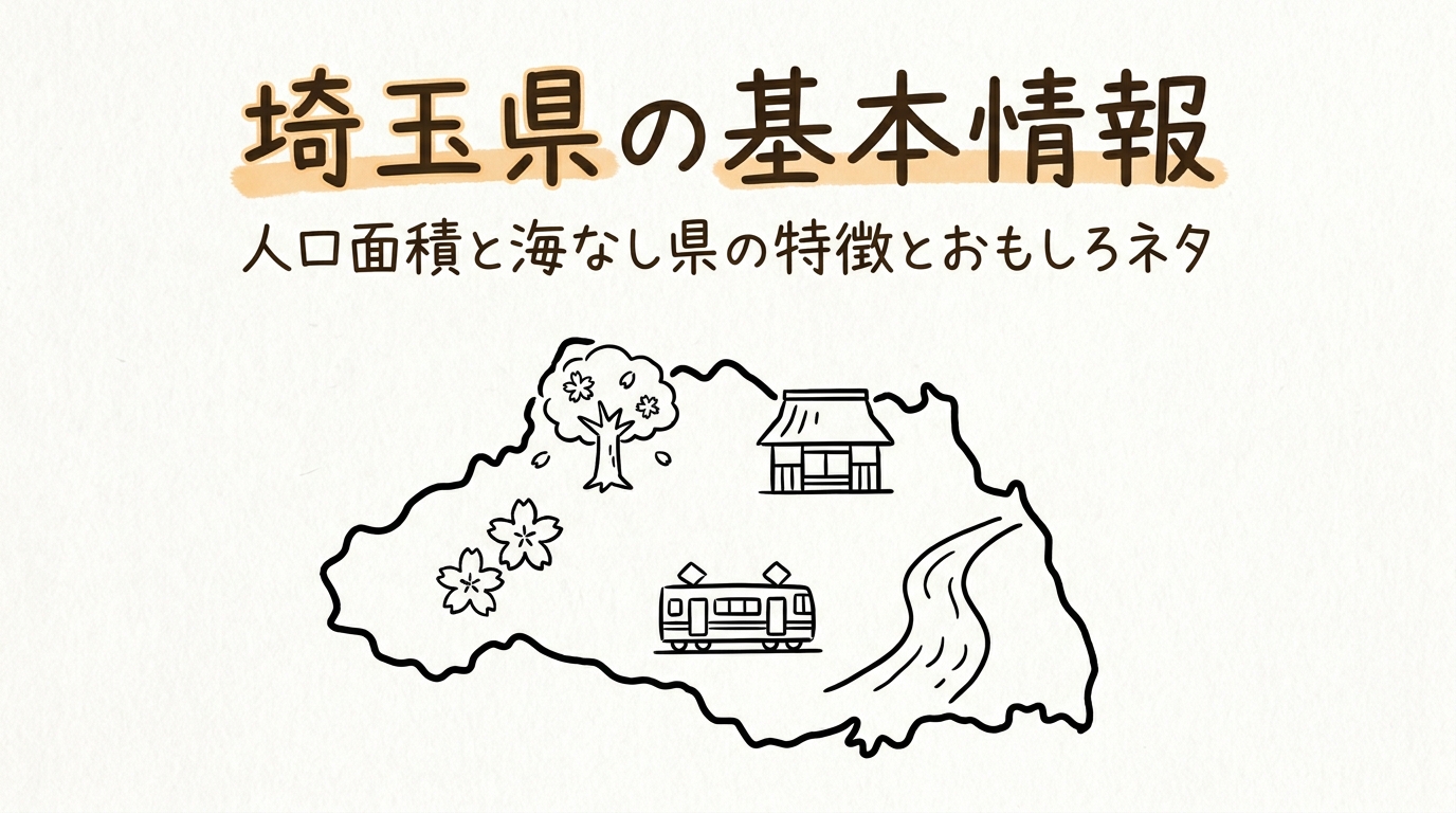 埼玉県の基本情報人口面積と海なし県の特徴とおもしろネタとは？