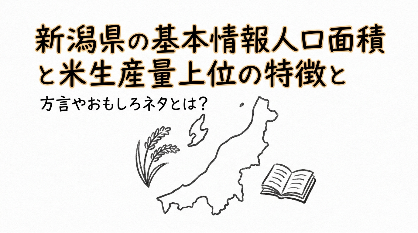 新潟県の基本情報人口面積と米生産量上位の特徴と方言やおもしろネタとは？