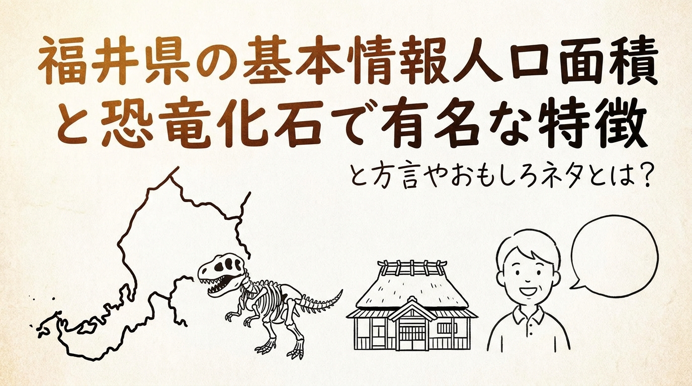 福井県の基本情報人口面積と恐竜化石で有名な特徴と方言やおもしろネタとは?
