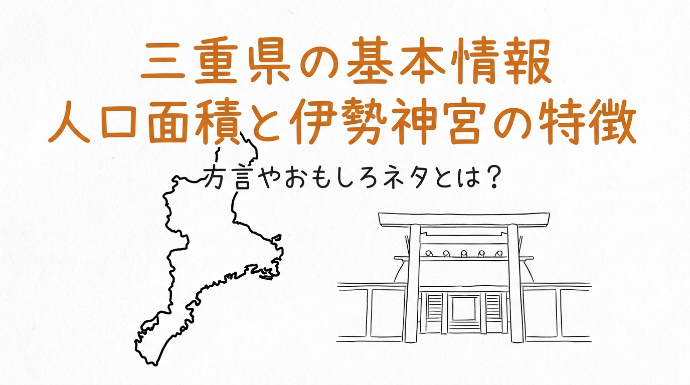 三重県の基本情報人口面積と伊勢神宮の特徴と方言やおもしろネタとは?