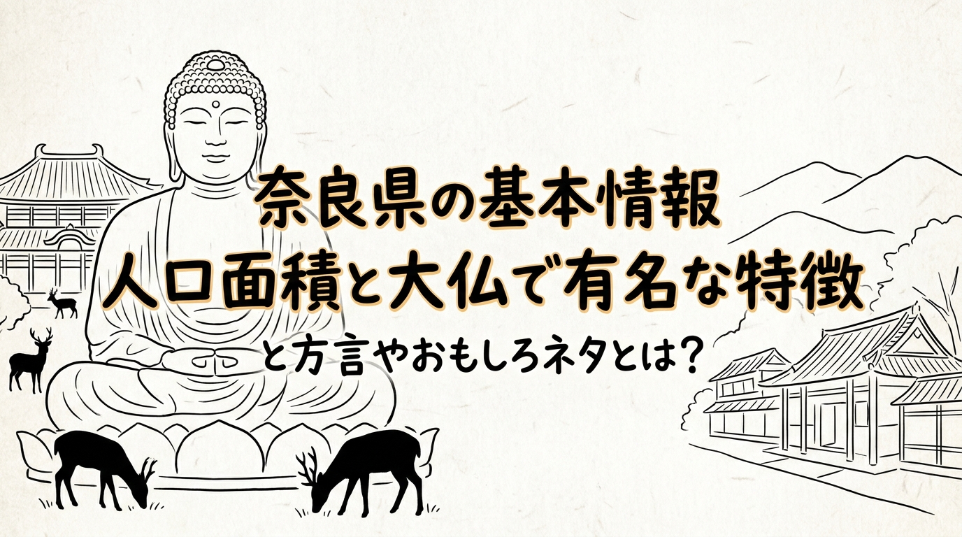 奈良県の基本情報人口面積と大仏で有名な特徴と方言やおもしろネタとは？